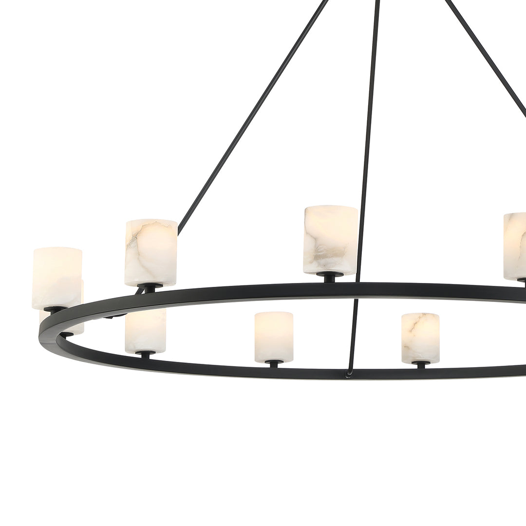 Crystorama Aragon 12 Light Matte Black Chandelier