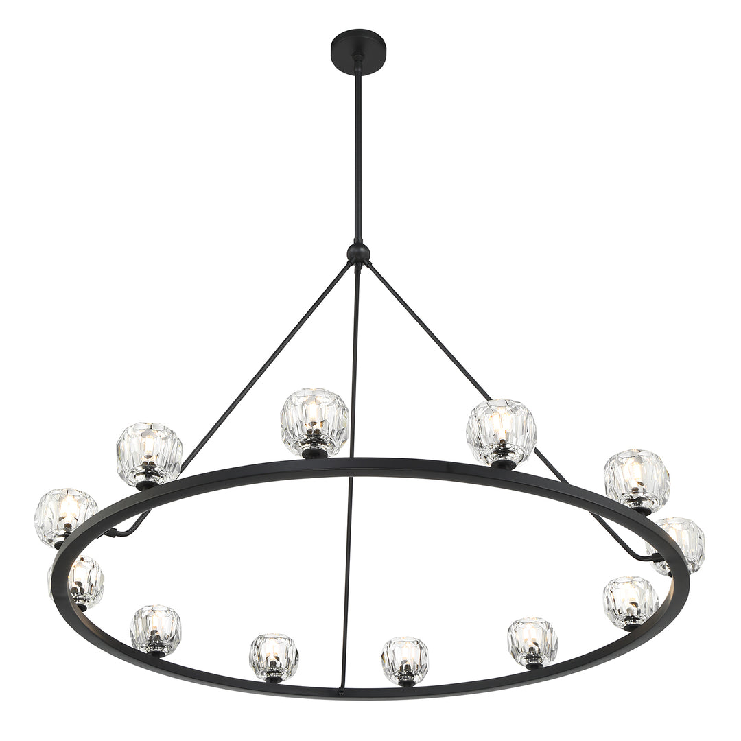 Crystorama Aragon 12 Light Matte Black Chandelier