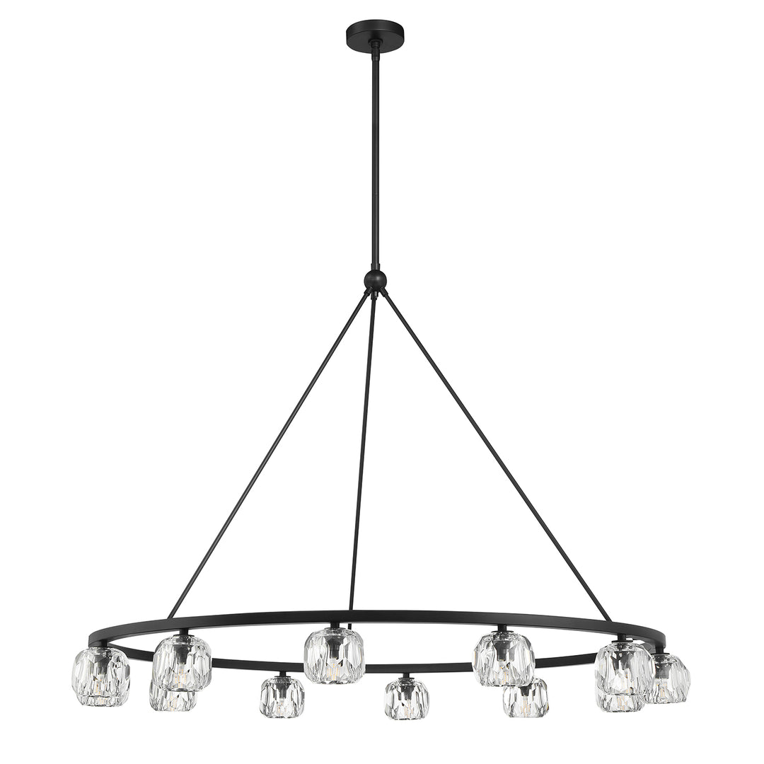 Crystorama Aragon 12 Light Matte Black Chandelier