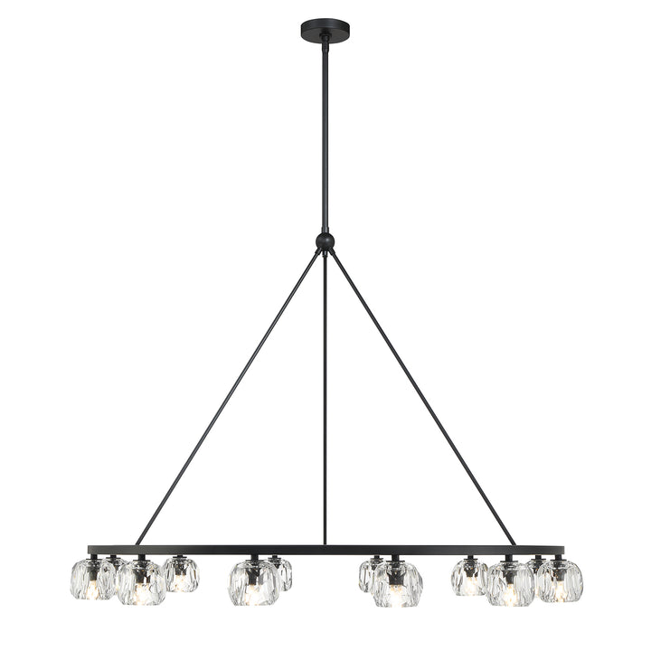 Crystorama Aragon 12 Light Matte Black Chandelier