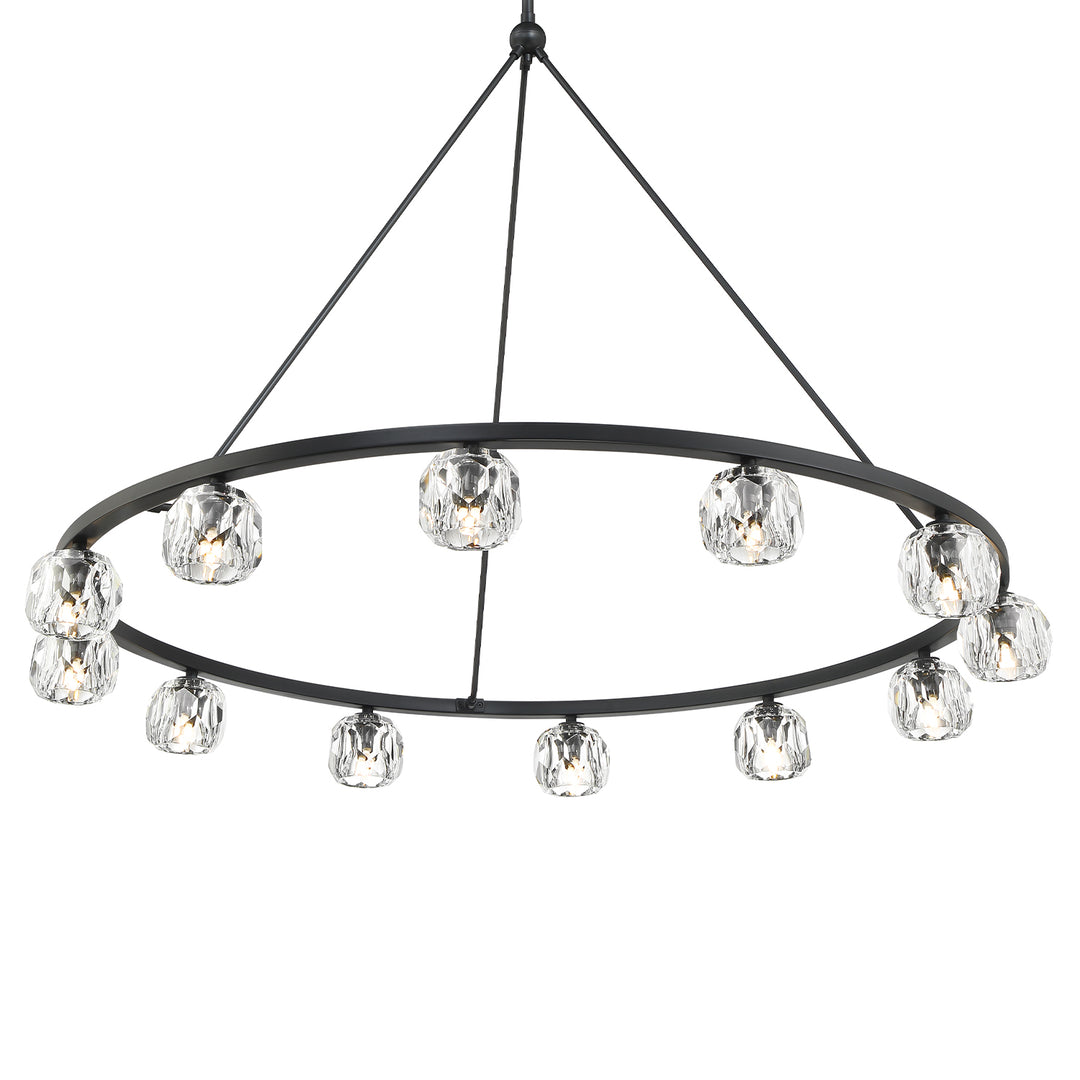 Crystorama Aragon 12 Light Matte Black Chandelier