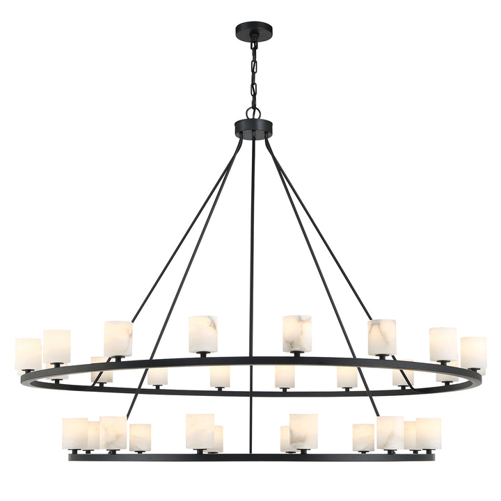 Crystorama Aragon 30 Light Matte Black Chandelier