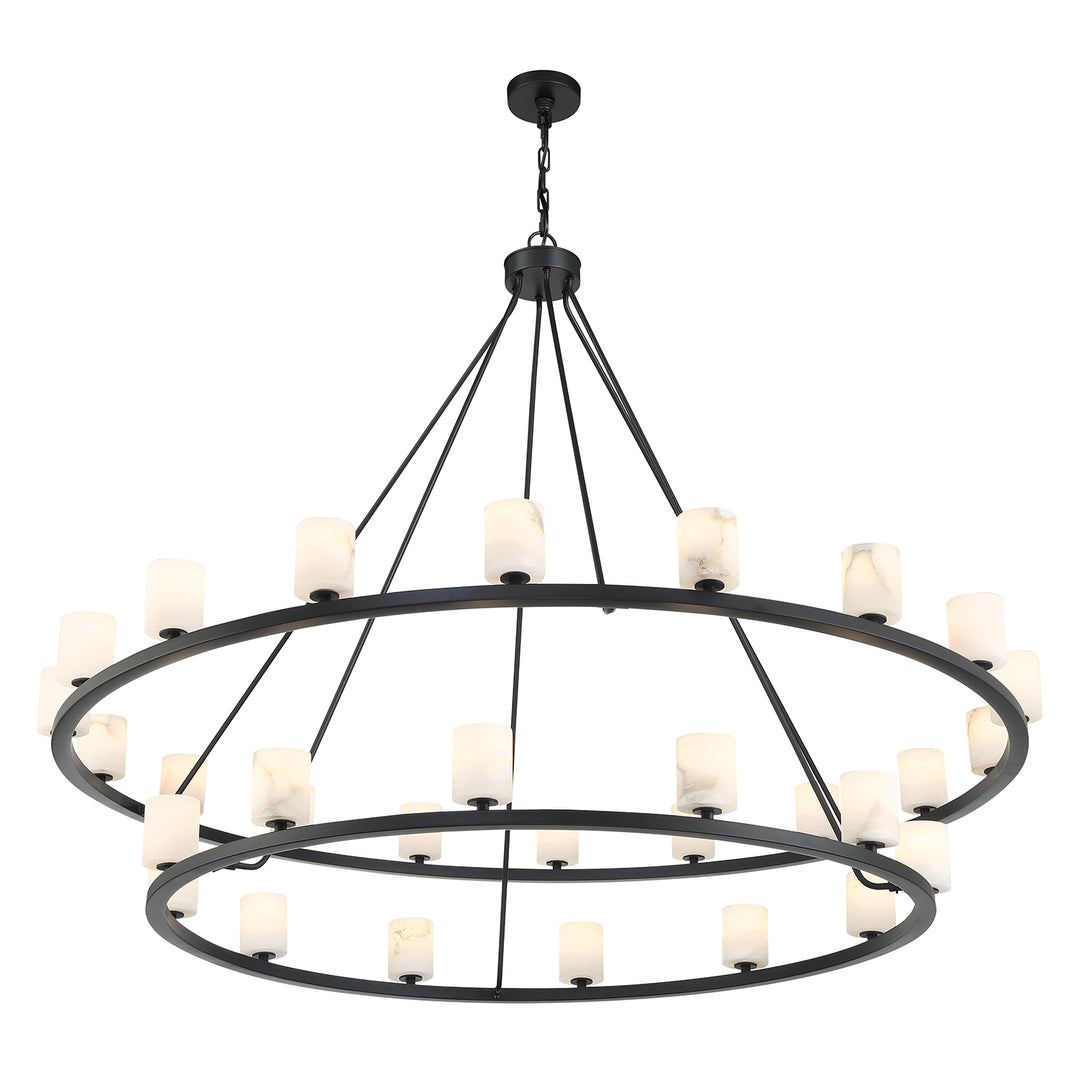 Crystorama Aragon 30 Light Matte Black Chandelier