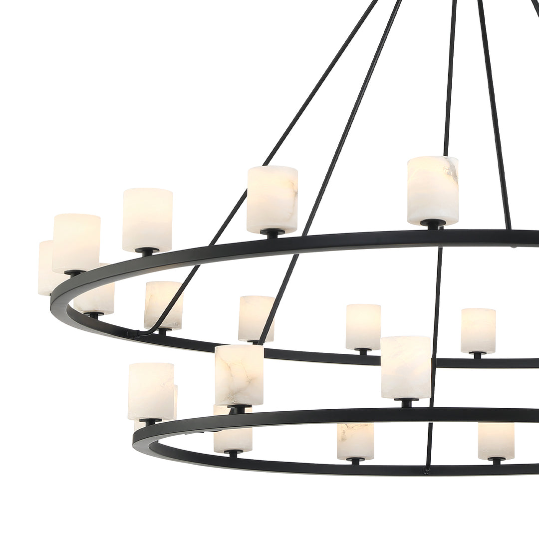 Crystorama Aragon 30 Light Matte Black Chandelier