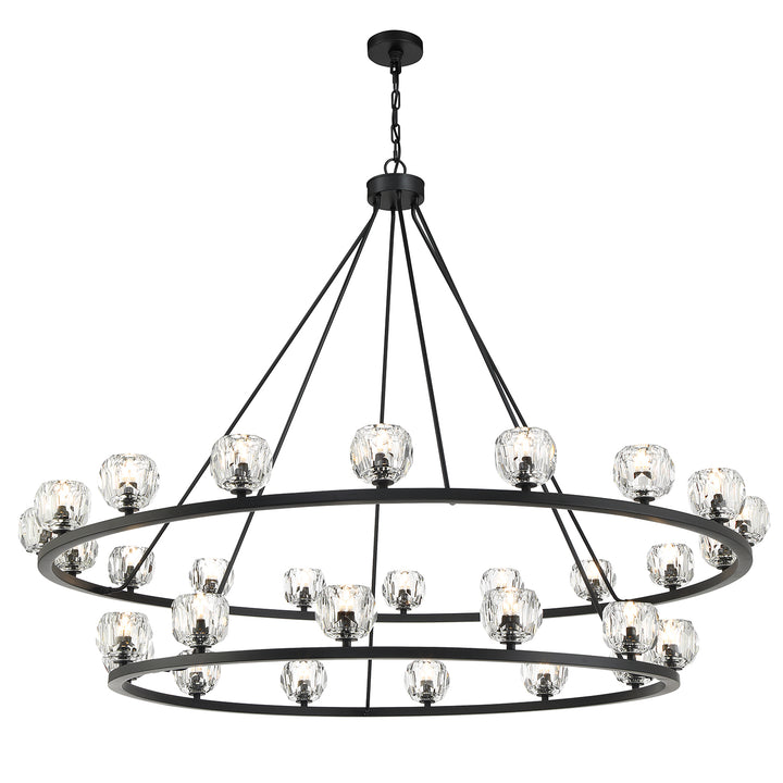 Aragon 30 Light Matte Black Chandelier