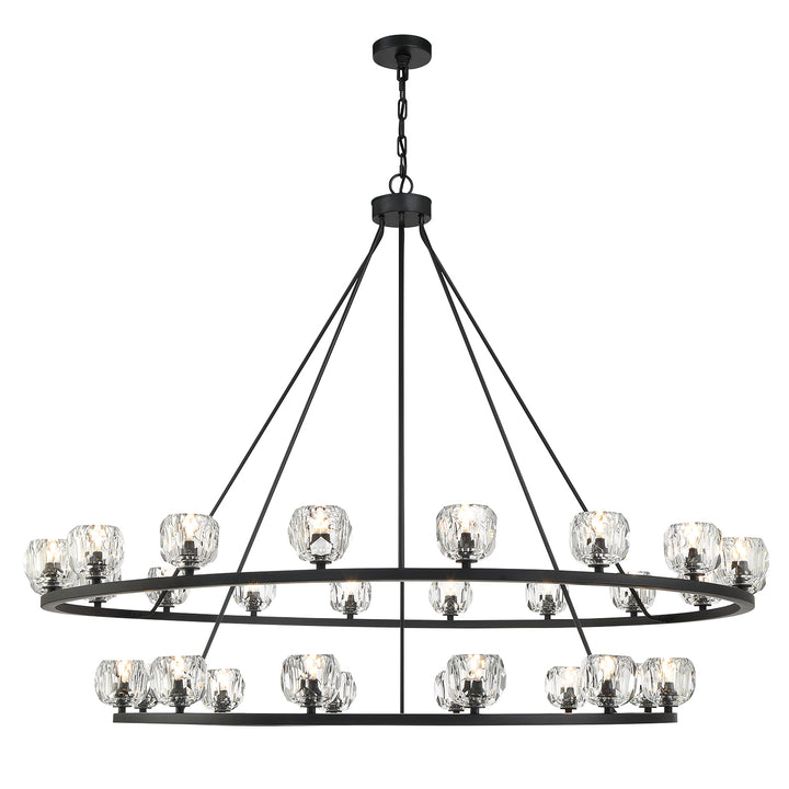 Crystorama Aragon 30 Light Matte Black Chandelier