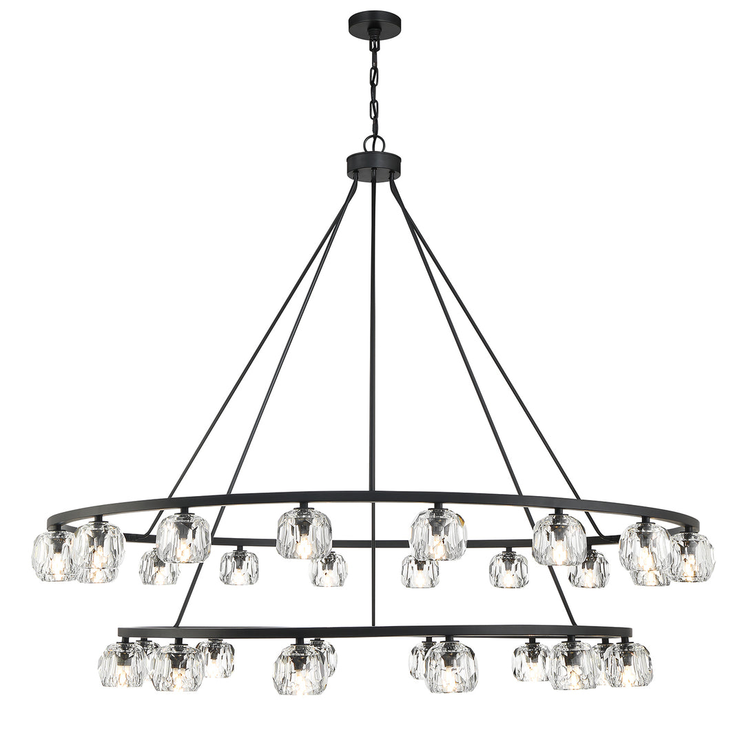 Crystorama Aragon 30 Light Matte Black Chandelier