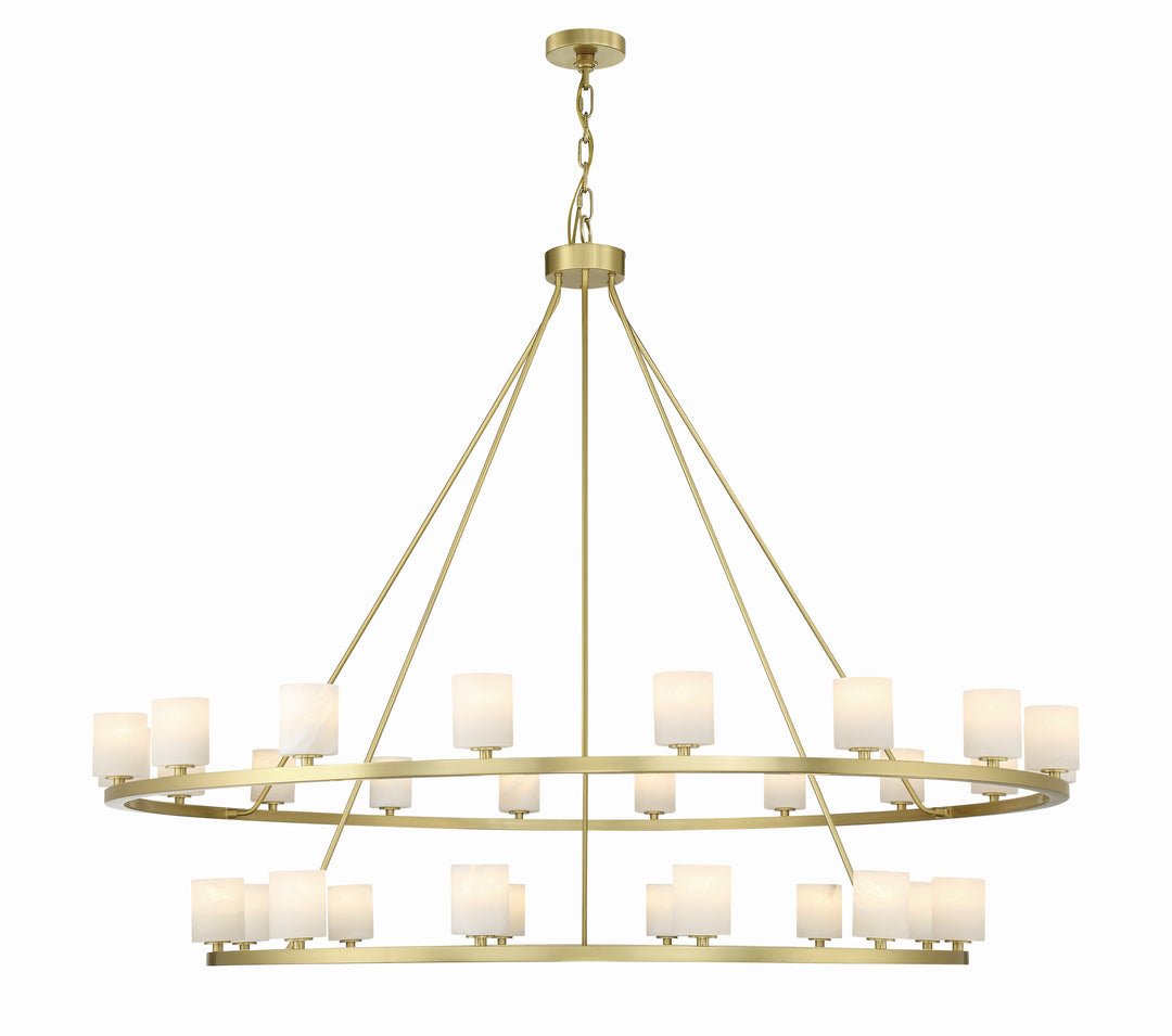 Crystorama Aragon 30 Light Matte Black Chandelier