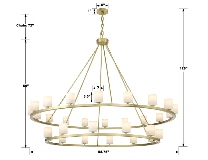 Crystorama Aragon 30 Light Matte Black Chandelier