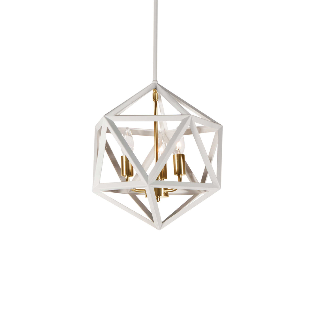 Dainolite 3 Light Chandelier, Matte Black with Antique Brass Accents