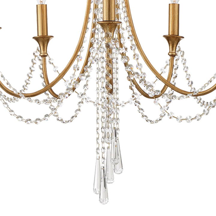 Crystorama Arcadia 5 Light Antique Gold Chandelier