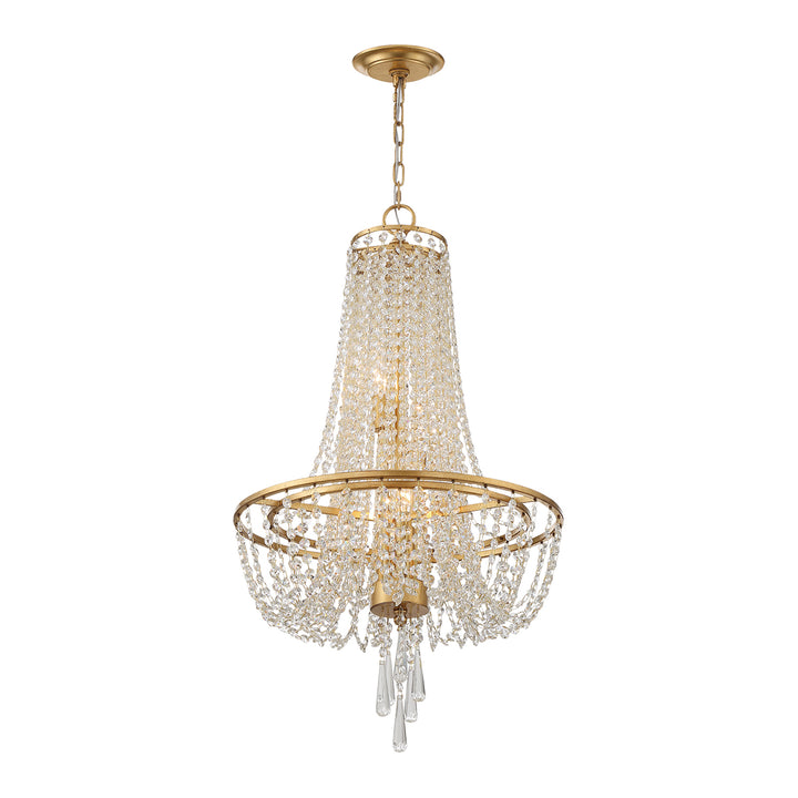 Crystorama Arcadia 4 Light Antique Gold Chandelier