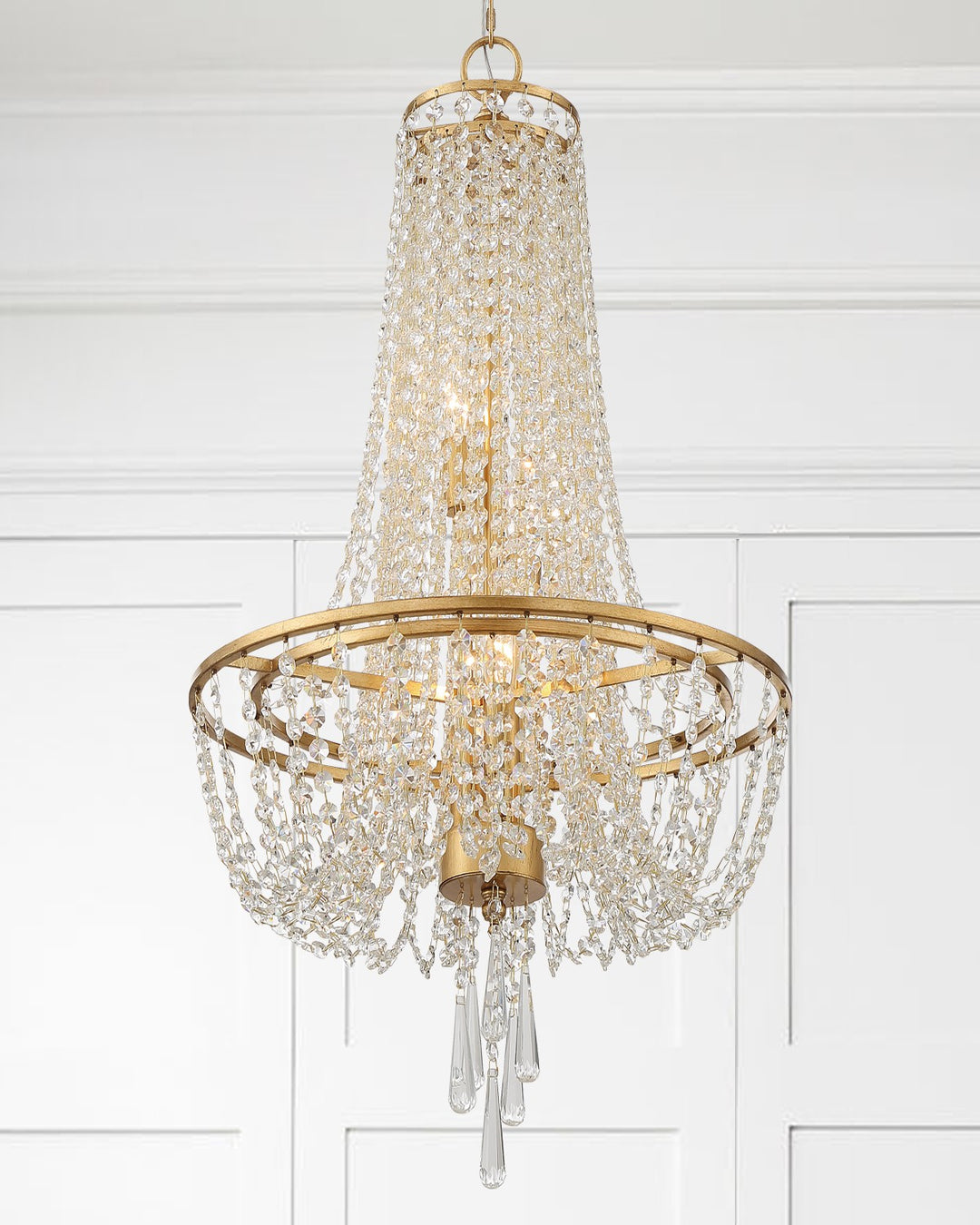 Crystorama Arcadia 4 Light Antique Gold Chandelier