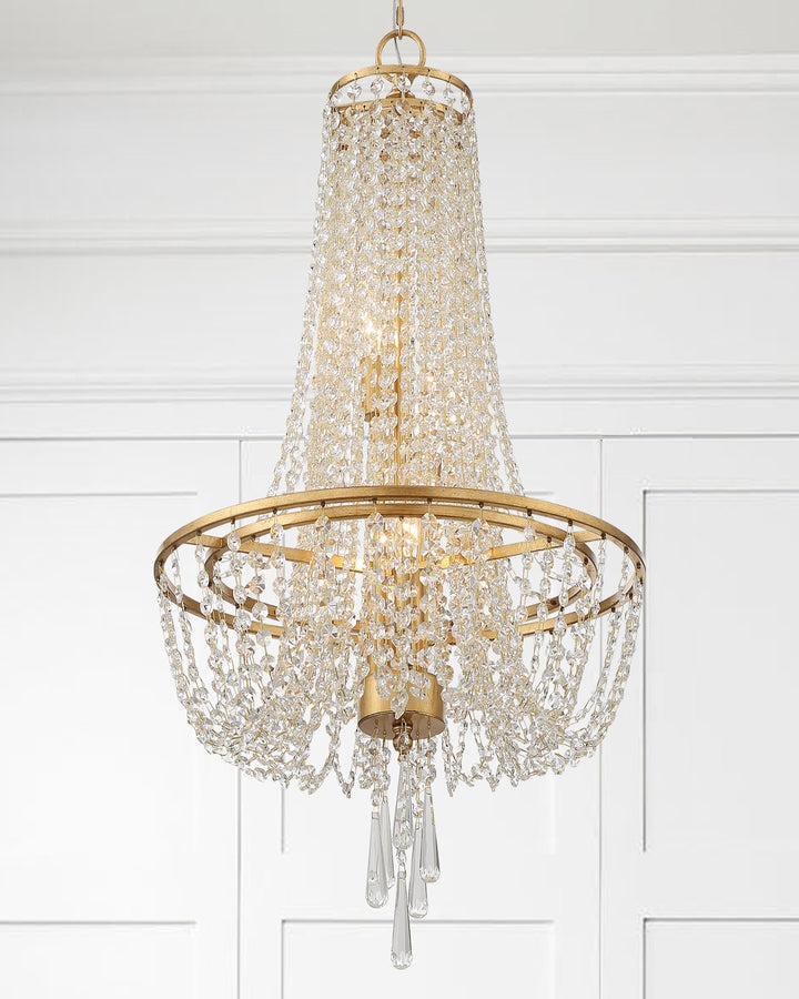 Crystorama Arcadia 4 Light Antique Gold Chandelier