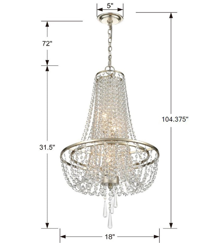 Crystorama Arcadia 4 Light Antique Gold Chandelier