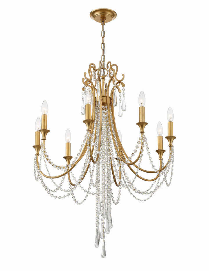 Crystorama Arcadia 8 Light Antique Gold Chandelier