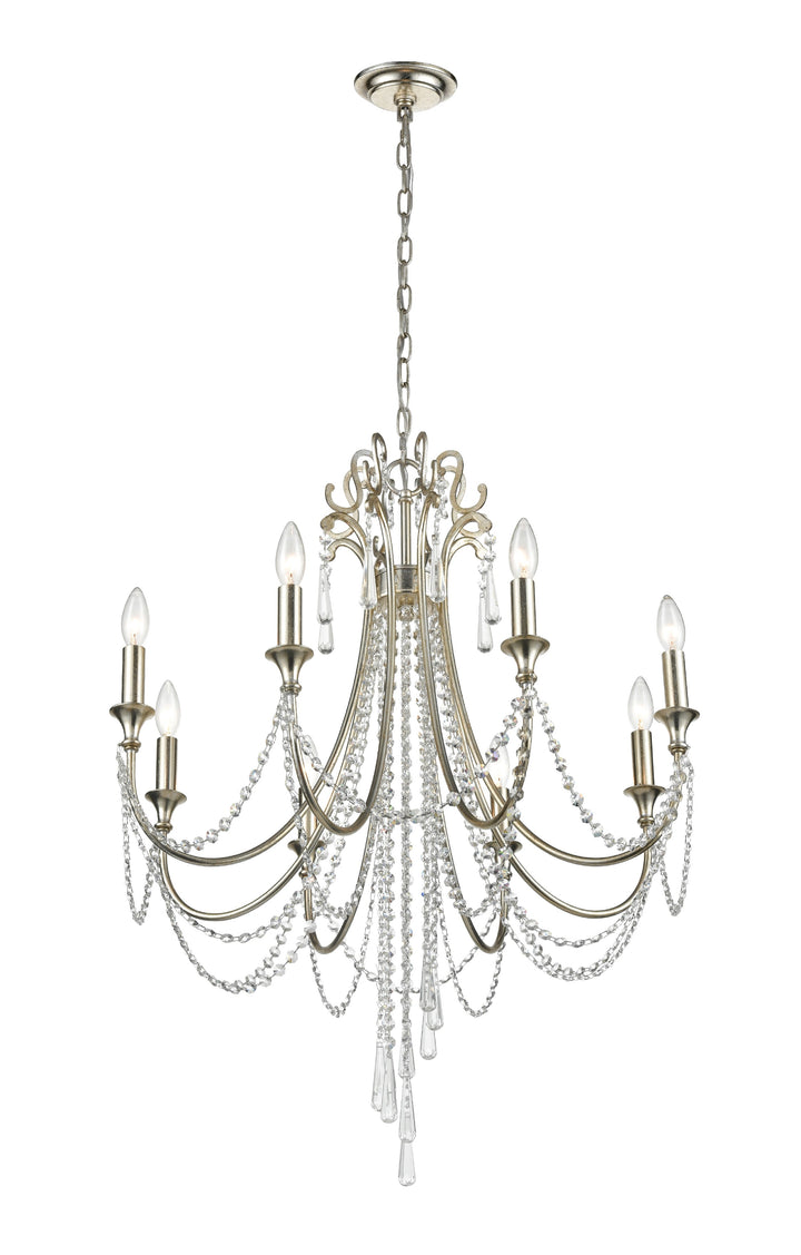 Crystorama Arcadia 8 Light Antique Gold Chandelier