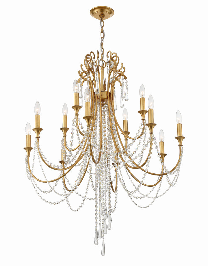 Crystorama Arcadia 12 Light Antique Gold Chandelier