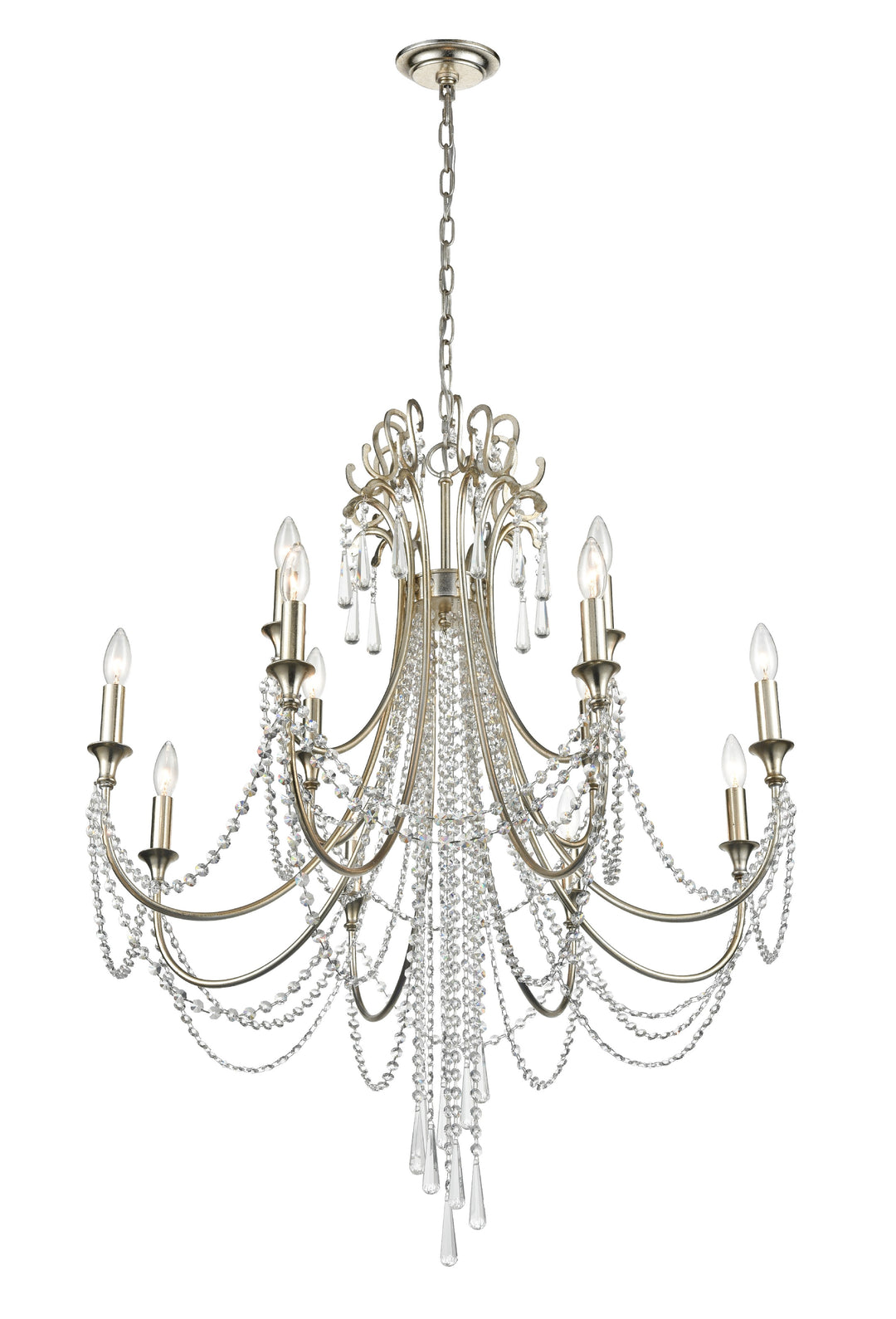 Crystorama Arcadia 12 Light Antique Gold Chandelier