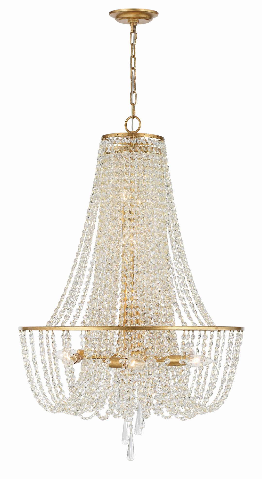 Crystorama Arcadia 9 Light Antique Gold Chandelier