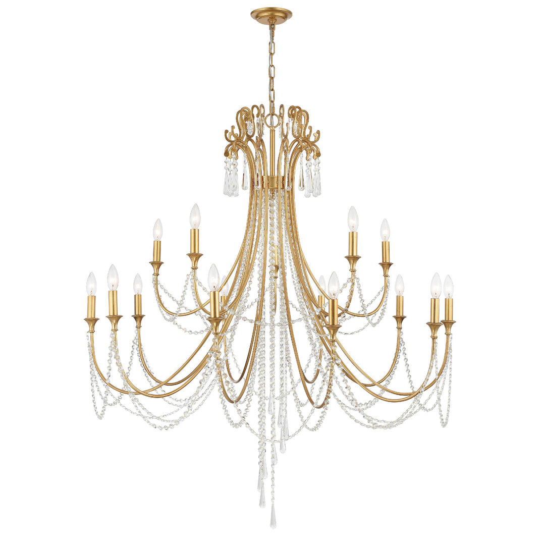 Arcadia 15 Light Antique Gold Chandelier