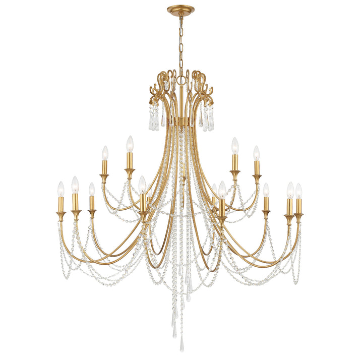 Arcadia 15 Light Antique Gold Chandelier