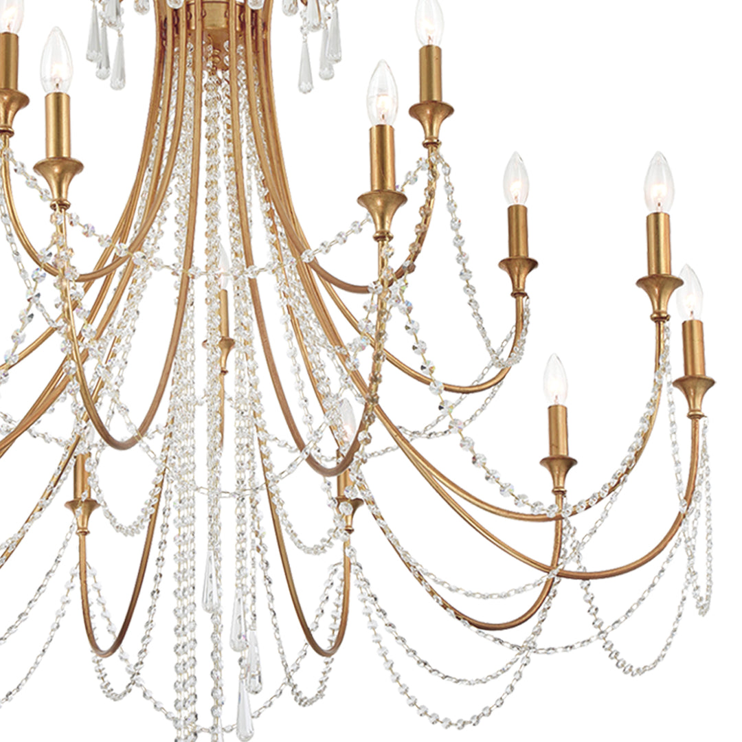 Crystorama Arcadia 15 Light Antique Gold Chandelier