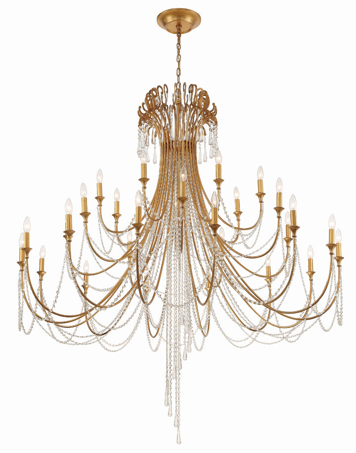 Crystorama Arcadia 28 Light Antique Gold Chandelier