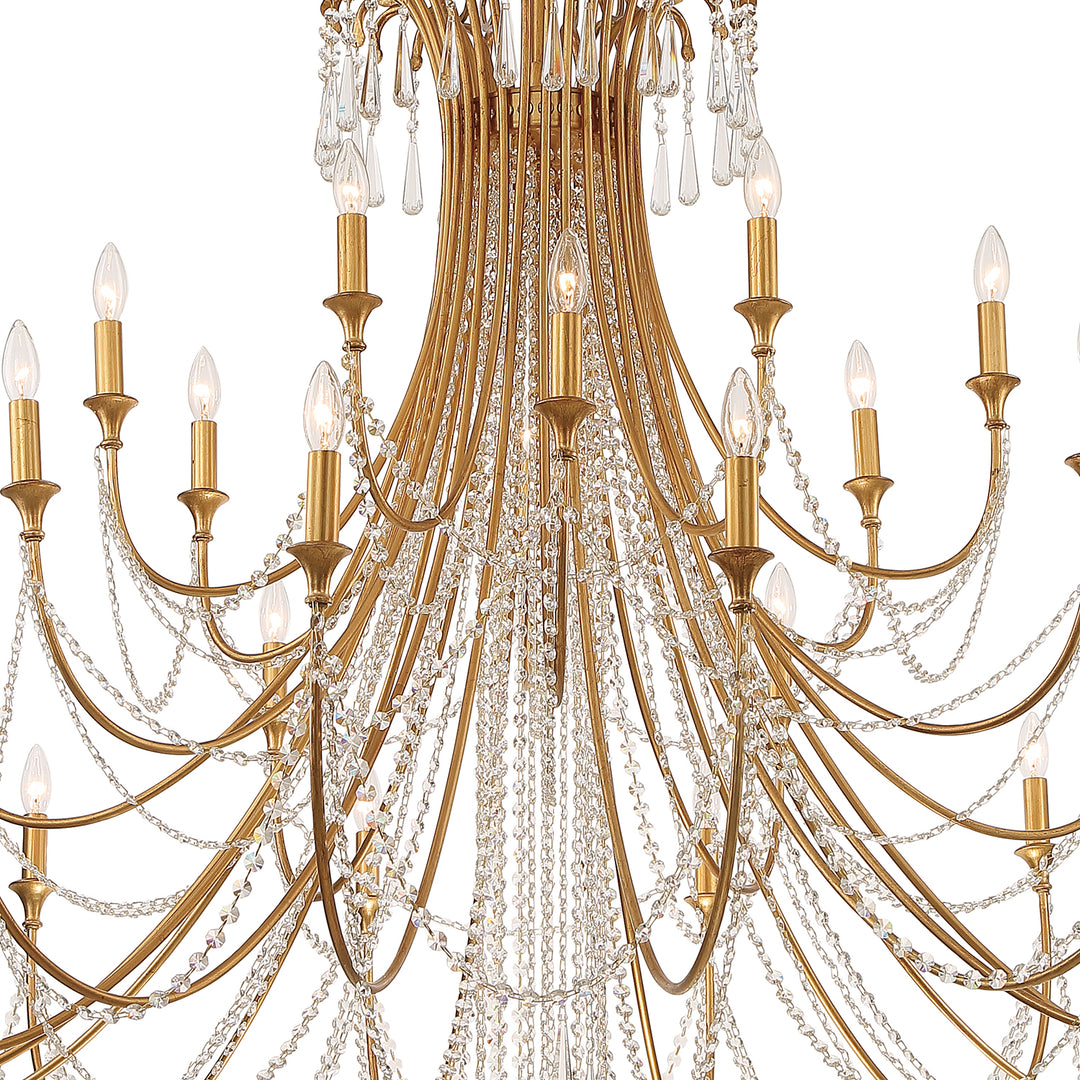 Crystorama Arcadia 28 Light Antique Gold Chandelier