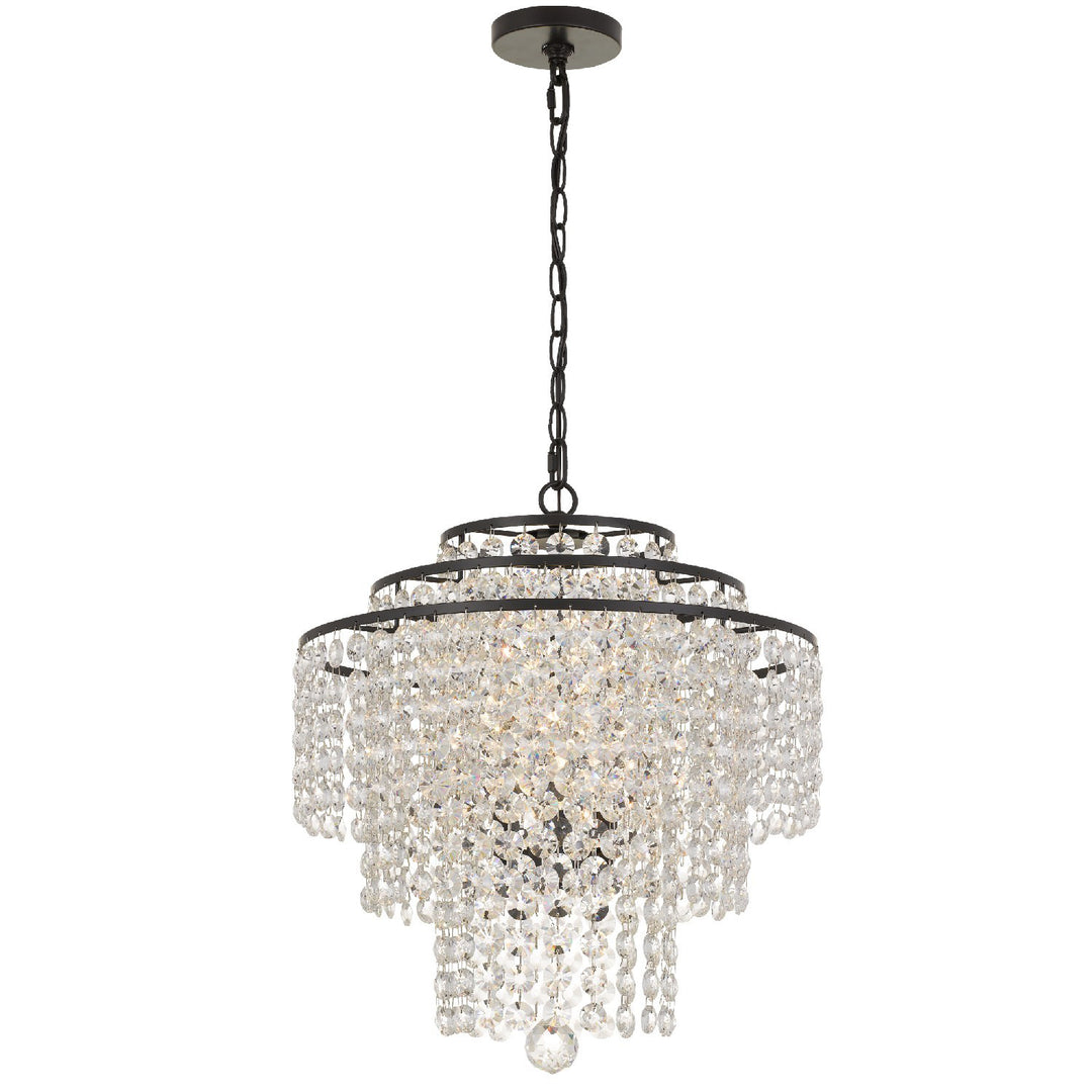 Arielle 4 Light Antique Silver Chandelier