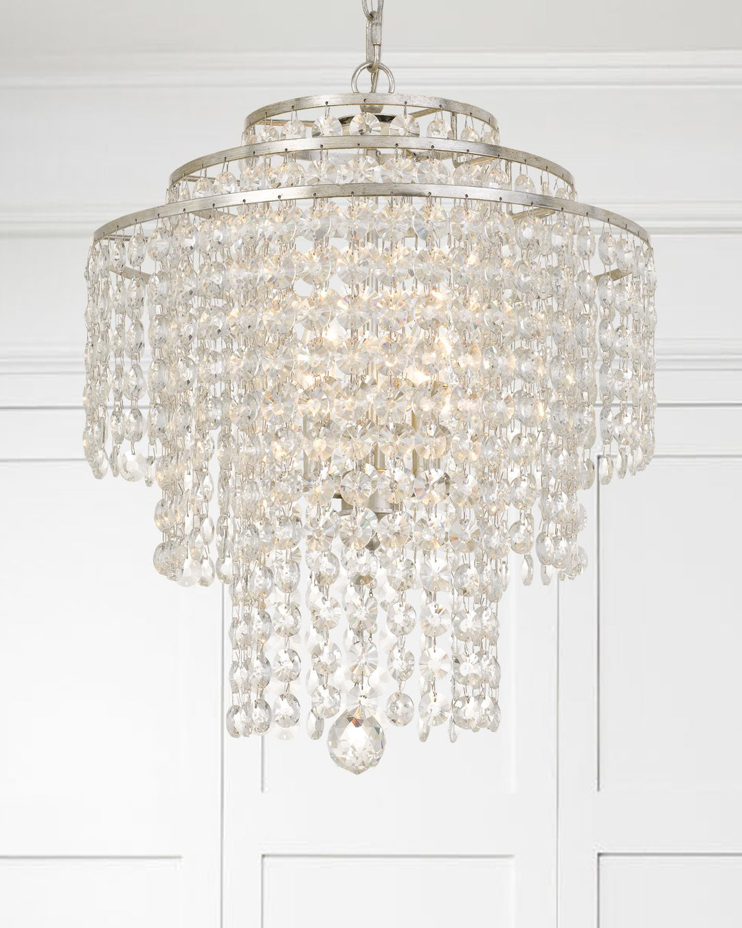 Crystorama Arielle 4 Light Antique Silver Chandelier