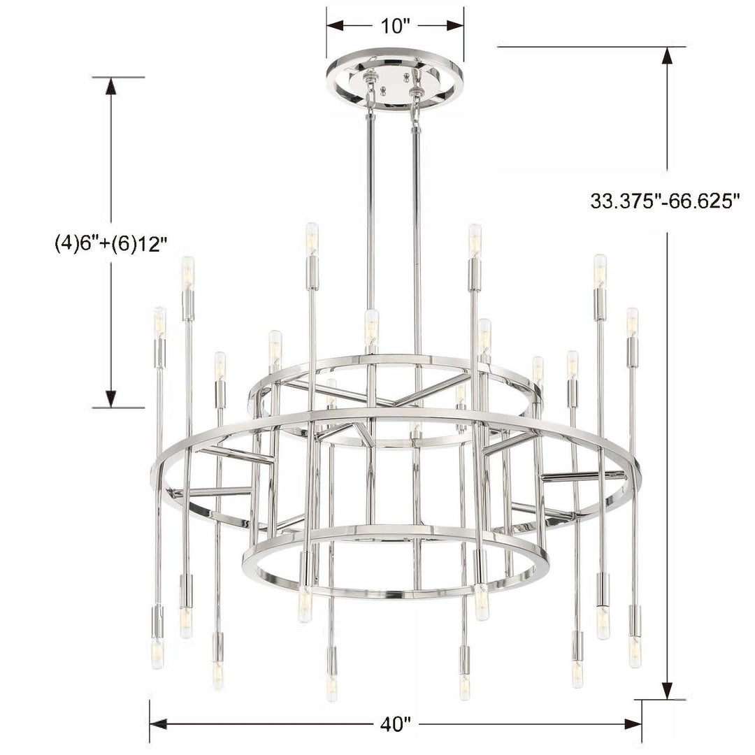 Crystorama Aries 20 Light Polished Nickel Chandelier