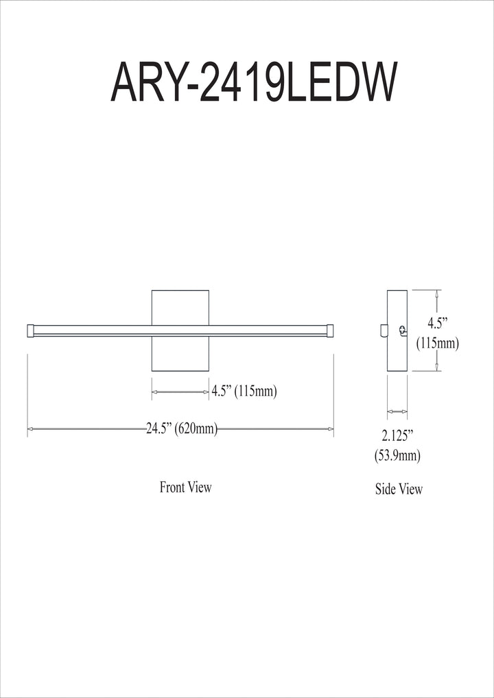 Dainolite 19W LED Wall Sconce, Aged Brass with White Acrylic Diffuser