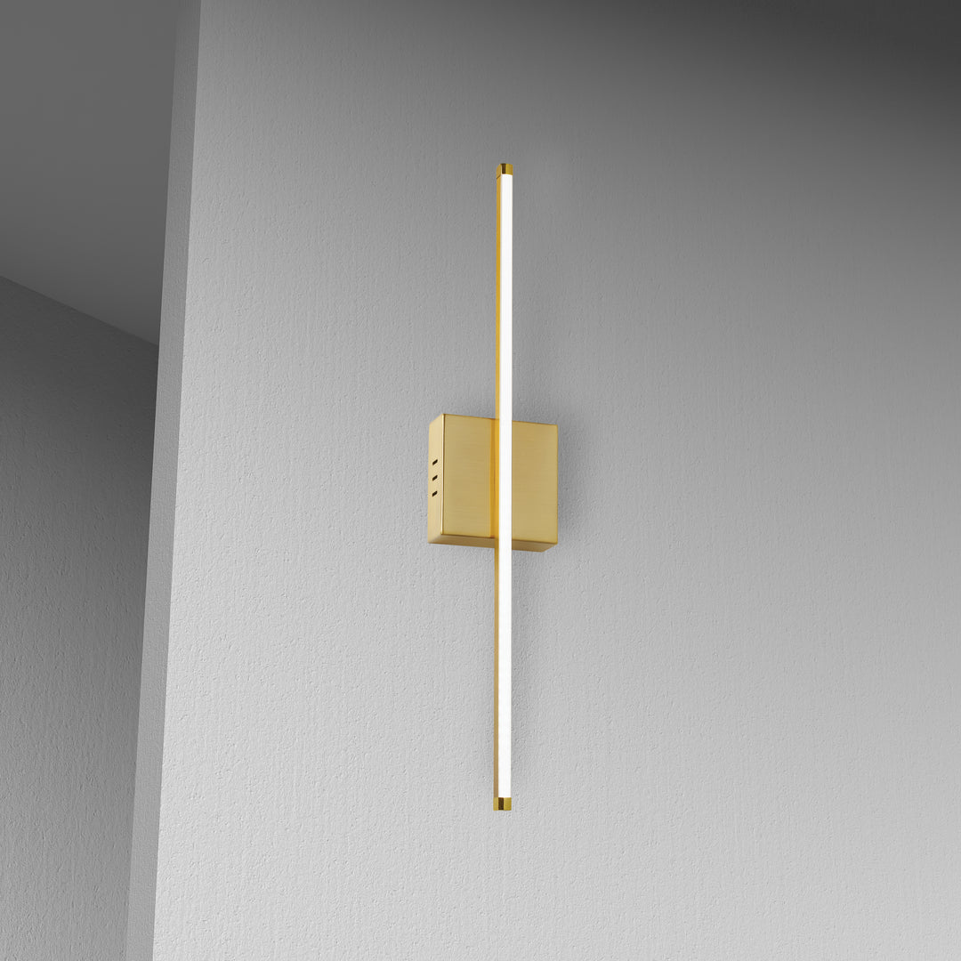 Dainolite 19W LED Wall Sconce, Aged Brass with White Acrylic Diffuser