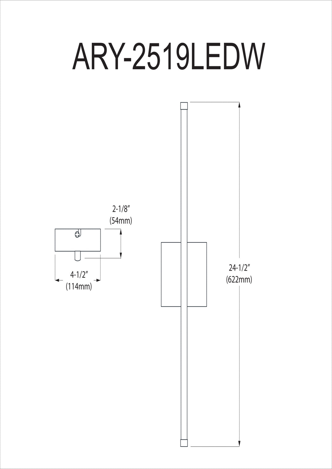 Dainolite 19W LED Wall Sconce, Aged Brass with White Acrylic Diffuser