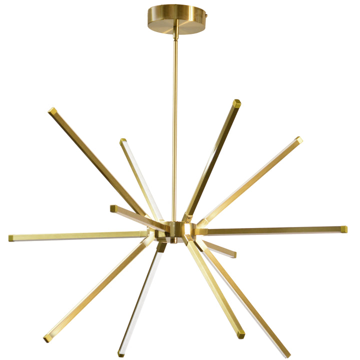 Dainolite 60W LED Chandelier, Aged Brass with White Acrylic Diffuser