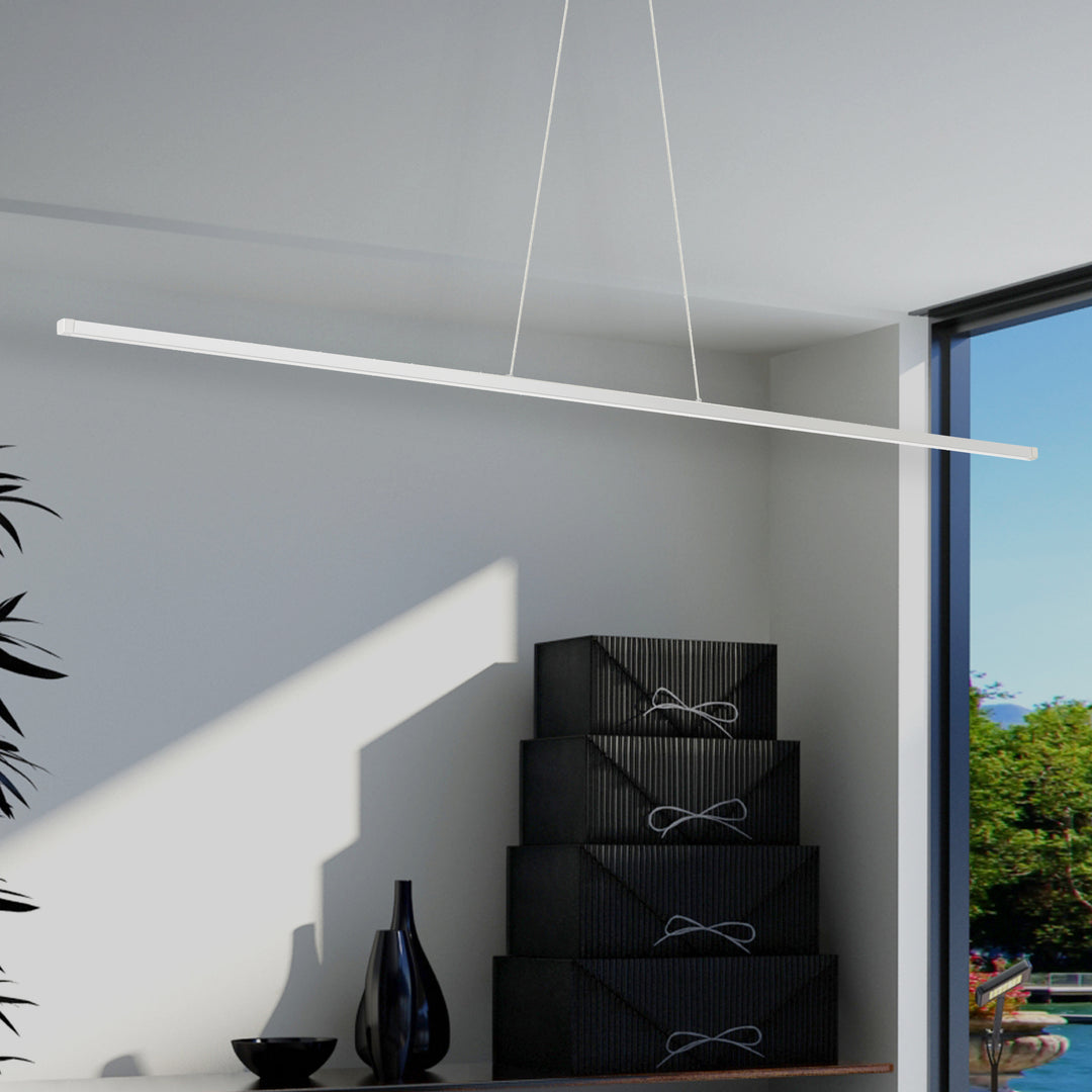 Dainolite 56W Horizontal Matte Black Pendant w/ White Acrylic Diffuser