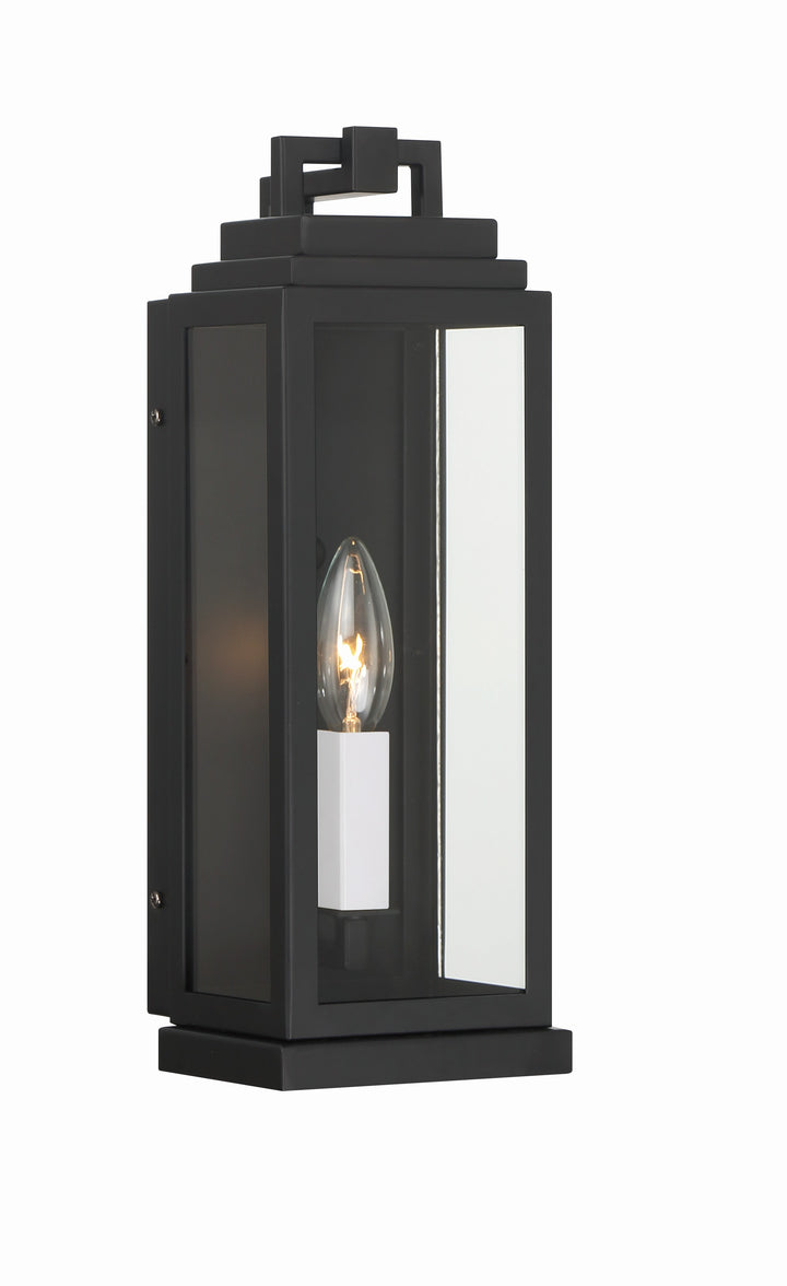 Crystorama Aspen 1 Light Matte Black Outdoor Sconce