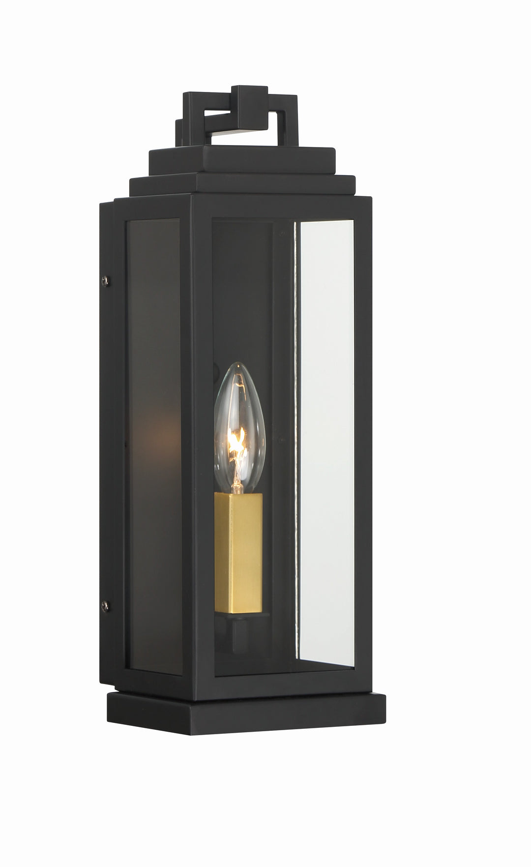 Crystorama Aspen 1 Light Matte Black Outdoor Sconce