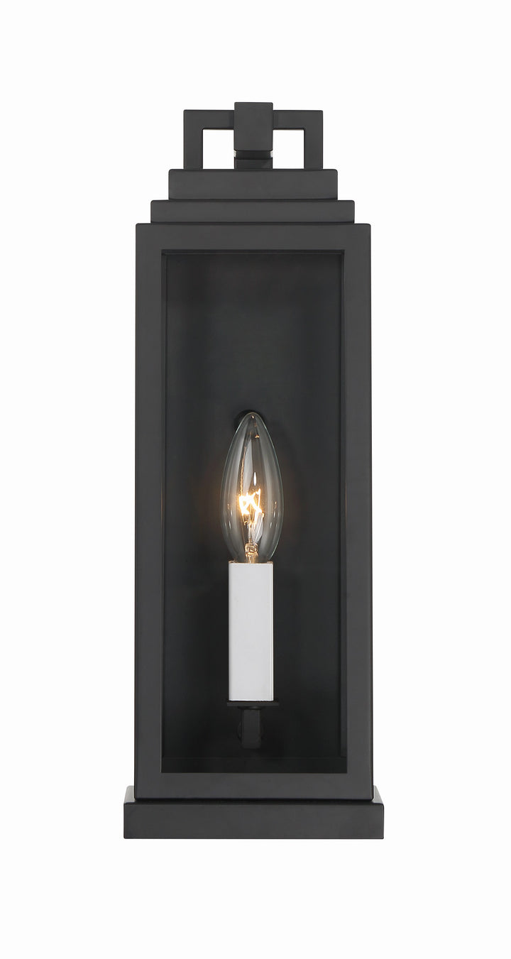 Crystorama Aspen 1 Light Matte Black Outdoor Sconce