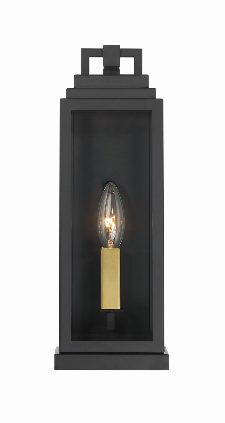 Crystorama Aspen 1 Light Matte Black Outdoor Sconce