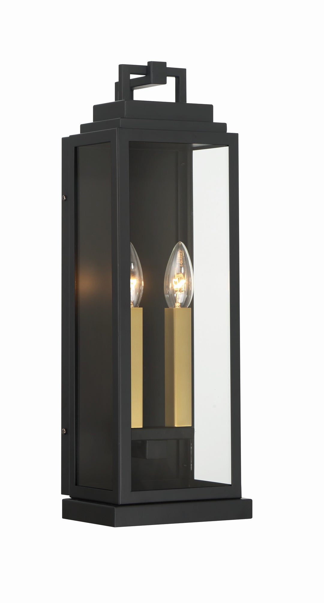 Crystorama Aspen 2 Light Matte Black Outdoor Sconce