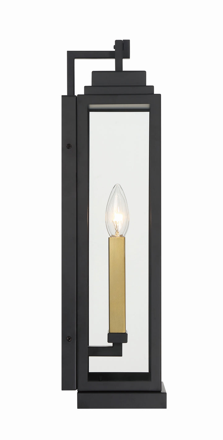 Crystorama Aspen 2 Light Matte Black Outdoor Sconce