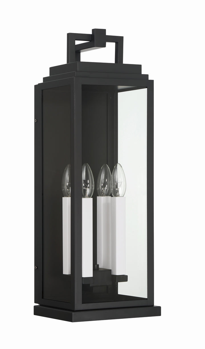 Crystorama Aspen 4 Light Matte Black Outdoor Sconce