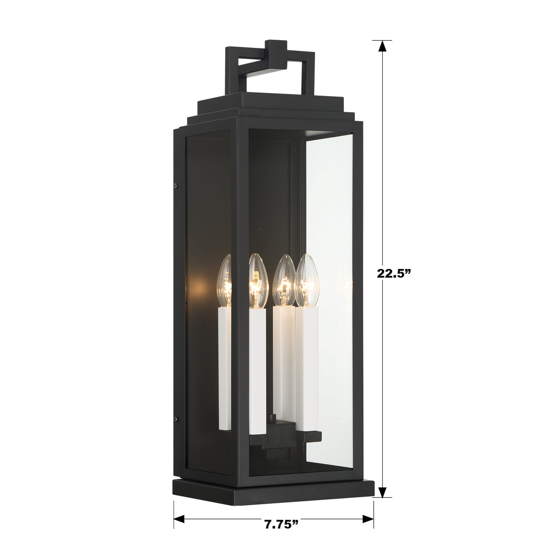 Crystorama Aspen 4 Light Matte Black Outdoor Sconce