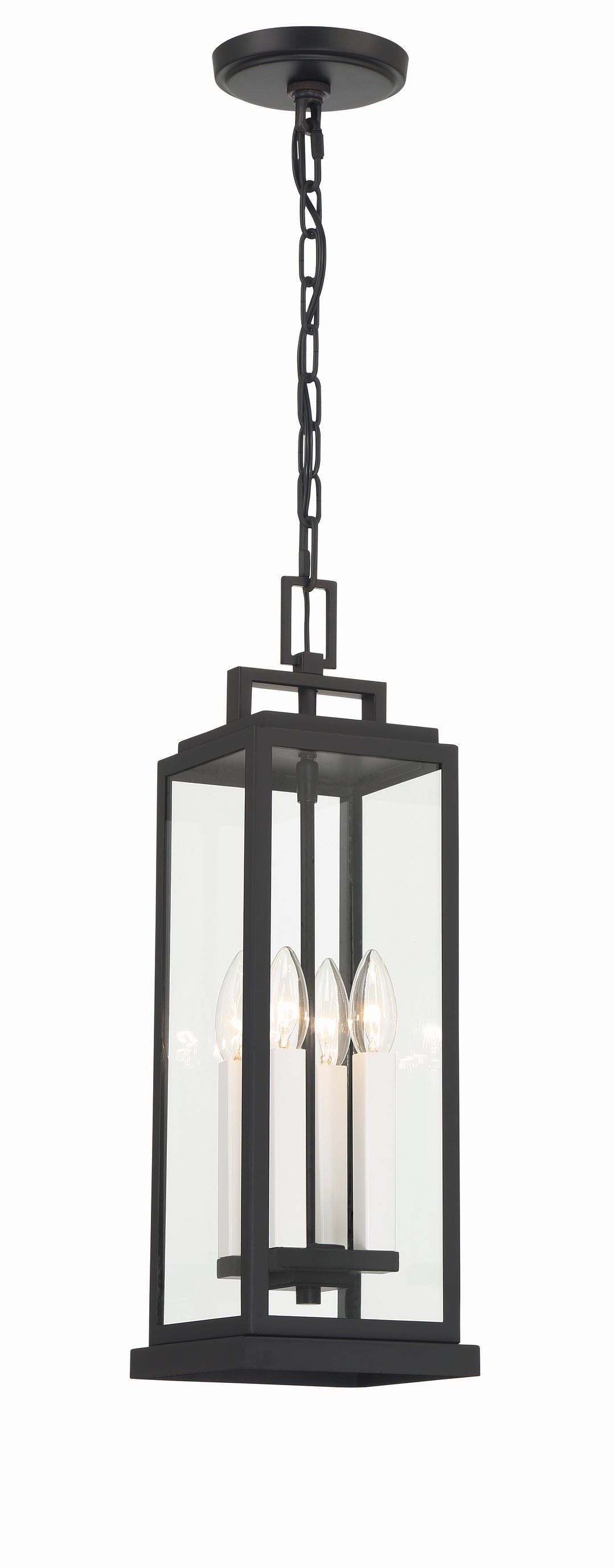 Crystorama Aspen 4 Light Matte Black Outdoor Pendant