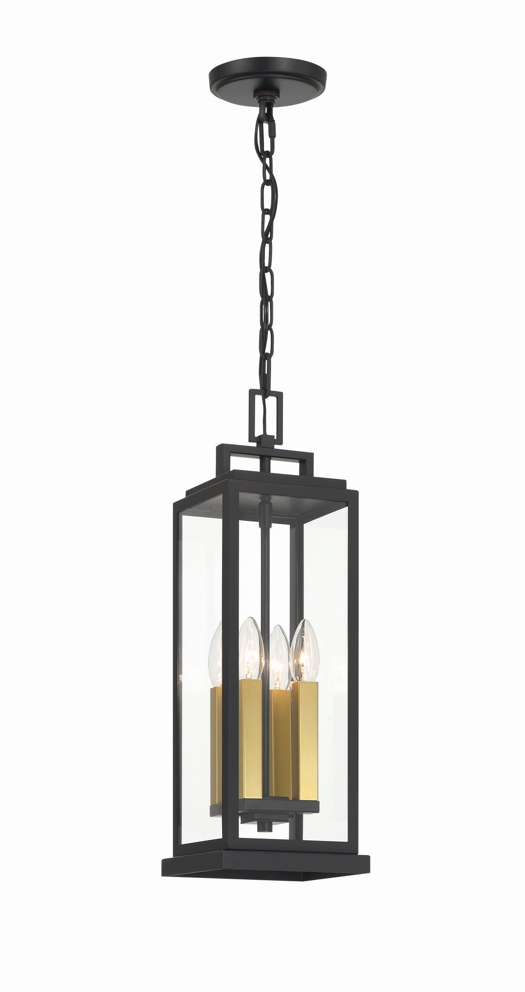 Crystorama Aspen 4 Light Matte Black Outdoor Pendant