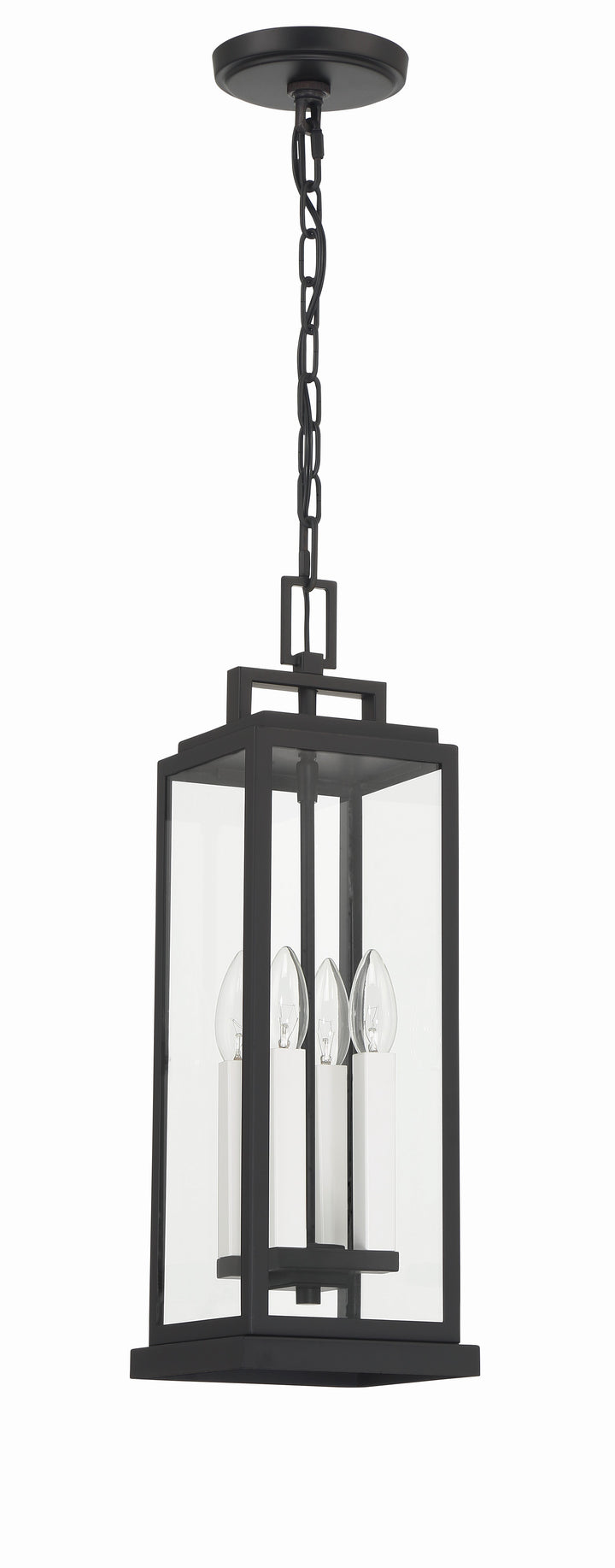 Crystorama Aspen 4 Light Matte Black Outdoor Pendant