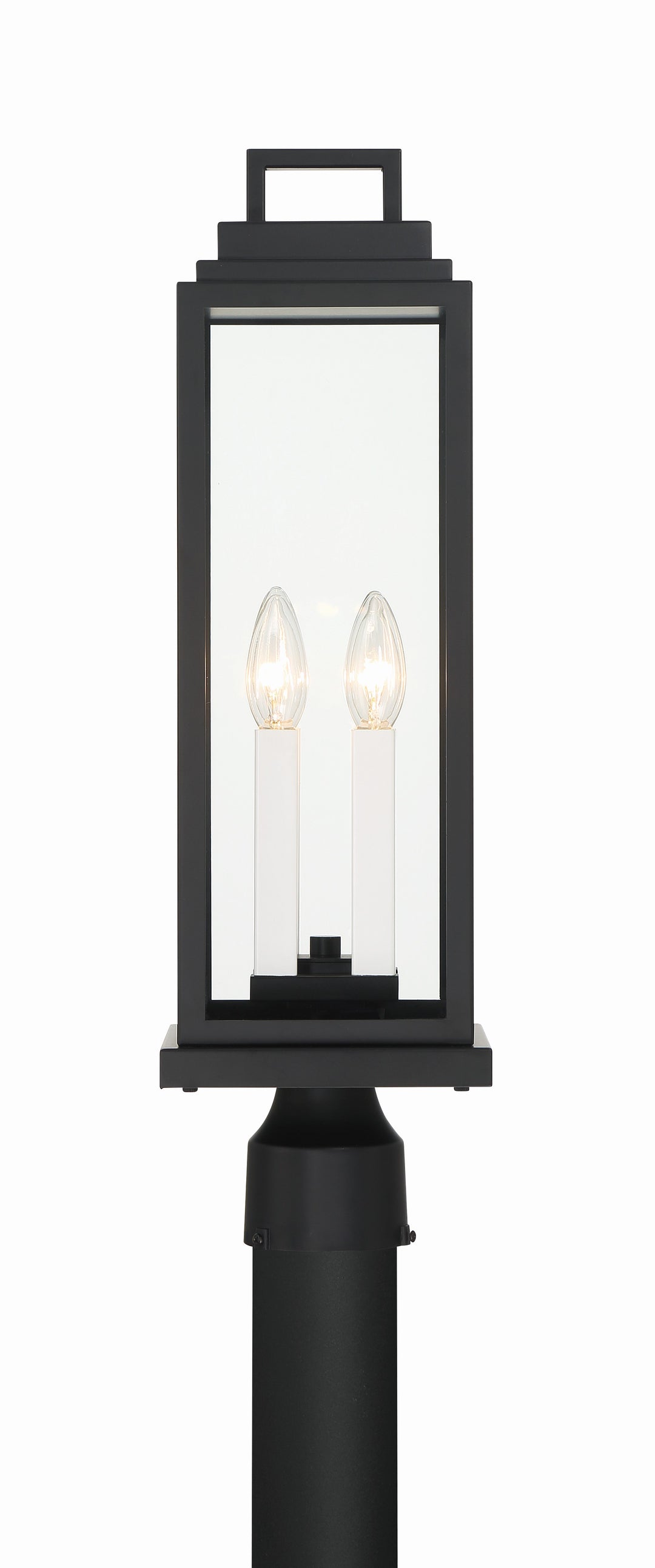 Crystorama Aspen 4 Light Matte Black Outdoor Post