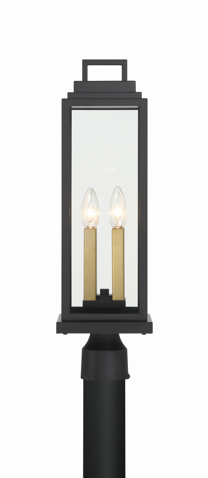 Crystorama Aspen 4 Light Matte Black Outdoor Post